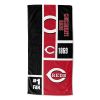 [Personalization Only] OFFICIAL MLB Colorblock Personalized Beach Towel - Reds - Personalization Only