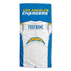 [Personalization Only] OFFICIAL NFL Jersey Personalized Beach Towel - Los Angeles Chargers - Personalization Only