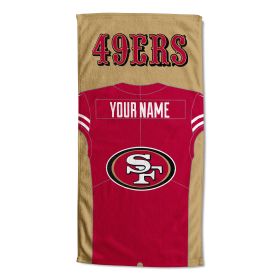 [Personalization Only] OFFICIAL NFL Jersey Personalized Beach Towel - San Francisco 49ers - Personalization Only