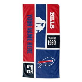 [Personalization Only] OFFICIAL NFL Colorblock Personalized Beach Towel - Bills - Personalization Only