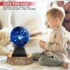 Plasma Ball Lamp 6 inch Science Toy Touch & Sound Sensitive Plasma Globe - Blue