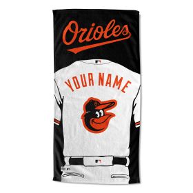 [Personalization Only] OFFICIAL MLB Jersey Personalized Beach Towel - Baltimore Orioles - Personalization Only