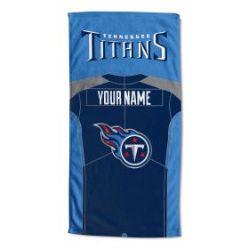 [Personalization Only] OFFICIAL NFL Jersey Personalized Beach Towel - Tennessee Titans - Personalization Only