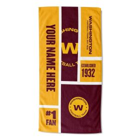 [Personalization Only] OFFICIAL NFL Colorblock Personalized Beach Towel - Washington - Personalization Only