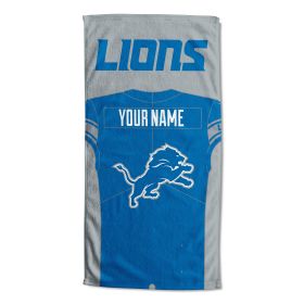 [Personalization Only] OFFICIAL NFL Jersey Personalized Beach Towel - Detroit Lions - Personalization Only