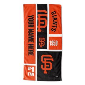 [Personalization Only] OFFICIAL MLB Colorblock Personalized Beach Towel - SF Giants - Personalization Only