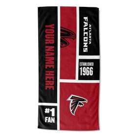 [Personalization Only] OFFICIAL NFL Colorblock Personalized Beach Towel - Falcons - Personalization Only