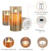 3Packs Flameless Candles Battery Operated Pillar Real Wax LED Glass Candle Warm White with Remote Control Timer - Yellow