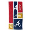 [Personalization Only] OFFICIAL MLB Colorblock Personalized Beach Towel - Braves - Personalization Only