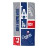 [Personalization Only] OFFICIAL MLB Colorblock Personalized Beach Towel - Dodgers - Personalization Only