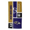 [Personalization Only] OFFICIAL NFL Colorblock Personalized Beach Towel - Ravens - Personalization Only