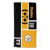 [Personalization Only] OFFICIAL NFL Colorblock Personalized Beach Towel - Steelers - Personalization Only