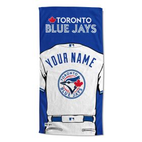 [Personalization Only] OFFICIAL MLB Jersey Personalized Beach Towel - Toronto Blue Jays - Personalization Only