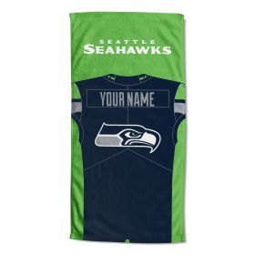 [Personalization Only] OFFICIAL NFL Jersey Beach Towel - Seattle Seahawks - Personalization Only