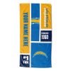 [Personalization Only] OFFICIAL NFL Colorblock Personalized Beach Towel - LA Chargers - Personalization Only