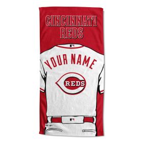 [Personalization Only] OFFICIAL MLB Jersey Personalized Beach Towel - Cincinnati Reds - Personalization Only