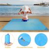 Portable Beach Blanket 4.6' x 6.6' Waterproof Foldable Camping Rug Pocket Sandproof Picnic Mat - Blue