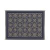 9'x12' Reversible RV Outdoor Patio Mat, Camping Mat, Interlocked Squares (Reversible with 2 designs) - Navy