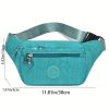 Simple Waist Bag; Letter Patch Decor Crossbody Bag; Casual Nylon Phone Bag For Outdoor Travel Sports - Pink