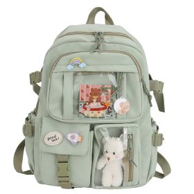 Women's Travel Backpack Women's Multi-Pocket Waterproof College School Bag Transparent Bag Large Capacity Laptop Backpack Reinforcement - Green