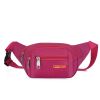 Casual Multifunctional Waist Bag; Adjustable Durable Large Capacity Messenger Bag For Outdoor Sports Running Walking - Rose Red