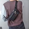 1pc Unisex Multifunctional Canvas Waist Bag Fanny Pack For Outdoor Activities - Coffee