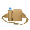 Tactical Waist Bag Denim Waistbag With Water Bottle Holder For Outdoor Traveling Camping Hunting Cycling - Khaki