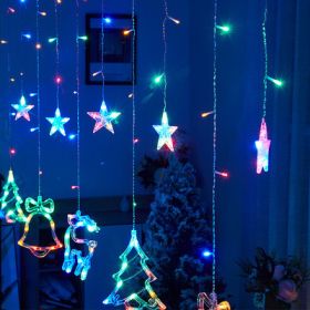 Led Christmas Elk Curtain Light Ice Strip Light Holiday Lights Red Bedroom Room Window Decorative Light String - color1