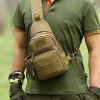 Military Tactical Shoulder Bag; Trekking Chest Sling Bag; Nylon Backpack For Hiking Outdoor Hunting Camping Fishing - Khaki - Nylon