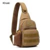 Tactical Shoulder Bag; Molle Hiking Backpack for Hunting Camping Fishing; Trekker Bag - Khaki