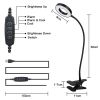 48 LED Reading Clip on Light for Bed, Eye Caring Bed Lamp for Headboard with Adapter - Black