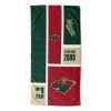 [Personalization Only] OFFICIAL NHL Colorblock Personalized Beach Towel - Minnesota Wild - Personalization Only