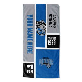 [Personalization Only] OFFICIAL NBA Colorblock Personalized Beach Towel - Orlando Magic - Personalization Only