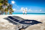 [Personalization Only] OFFICIAL NHL Colorblock Personalized Beach Towel - Winnipeg Jets - Personalization Only