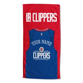 [Personalization Only] OFFICIAL NBA Jersey Personalized Beach Towel - Los Angeles Clippers - Personalization Only