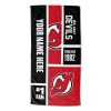 [Personalization Only] OFFICIAL NHL Colorblock Beach Towel - New Jersey Devils - Personalization Only