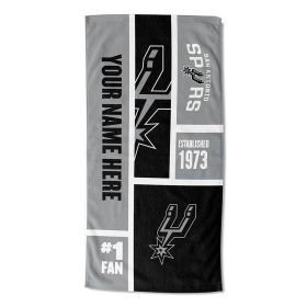 [Personalization Only] OFFICIAL NBA Colorblock Personalized Beach Towel - San Antonio Spurs - Personalization Only