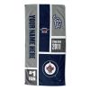 [Personalization Only] OFFICIAL NHL Colorblock Personalized Beach Towel - Winnipeg Jets - Personalization Only