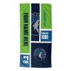 [Personalization Only] OFFICIAL NBA Colorblock Personalized Beach Towel - Minnesota Timberwolves - Personalization Only