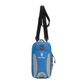 Mini Zipper Phone Arm Bag; Multi Functional Crossbody Bag; Casual Wrist Sports Bag For Outdoor - Blue