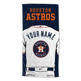 [Personalization Only] OFFICIAL MLB Jersey Personalized Beach Towel - Houston Astros - Personalization Only