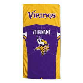 [Personalization Only] OFFICIAL NFL Jersey Personalized Beach Towel - Minnesota Vikings - Personalization Only