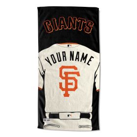 [Personalization Only] OFFICIAL MLB Jersey Personalized Beach Towel - San Francisco Giants - Personalization Only