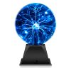 Plasma Ball Lamp 6 inch Science Toy Touch & Sound Sensitive Plasma Globe - Blue