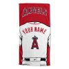 [Personalization Only] OFFICIAL MLB Jersey Personalized Beach Towel - Los Angeles Angels - Personalization Only