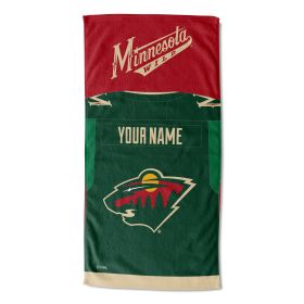 [Personalization Only] OFFICIAL NHL Jersey Personalized Beach Towel - Wild - Personalization Only