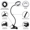 48 LED Reading Clip on Light for Bed, Eye Caring Bed Lamp for Headboard with Adapter - Black