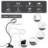 48 LED Reading Clip on Light for Bed, Eye Caring Bed Lamp for Headboard with Adapter - Black