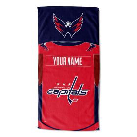 [Personalization Only] OFFICIAL NHL Jersey Personalized Beach Towel - Capitals - Personalization Only