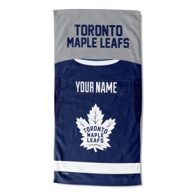 [Personalization Only] OFFICIAL NHL Jersey Personalized Beach Towel - Maple Leafs - Personalization Only